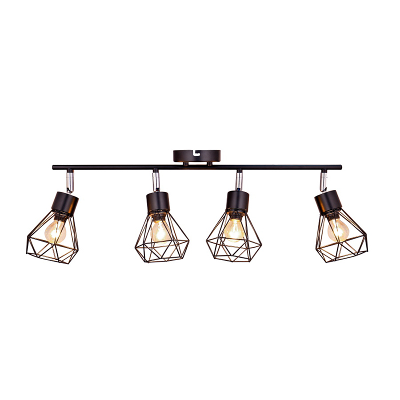 Lampa Balla Iarainn Simplí Ceithre Cheann